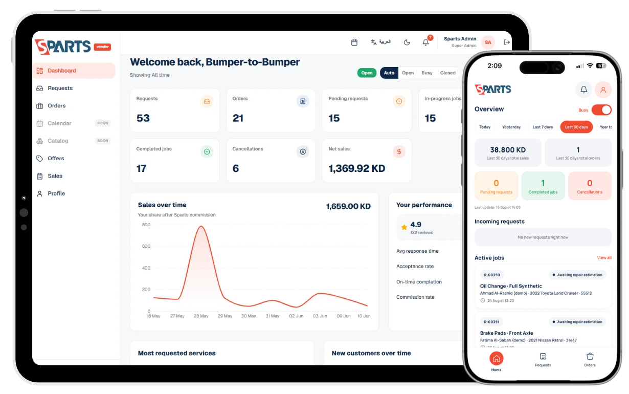Vendor Dashboards & App